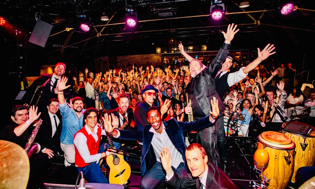 Adam Hall and the Cuban Young Guns with a cheering audience